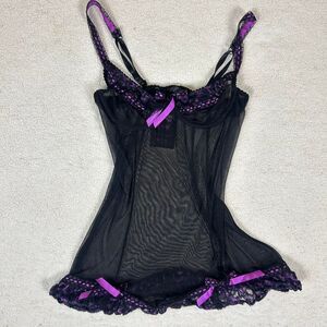 Adorable Y2K Mcbling Velvet Kitten Sheer Slip Dress